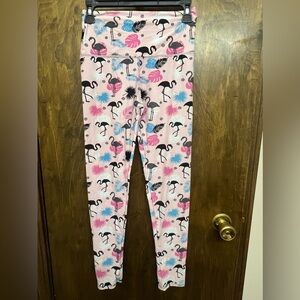 Pink Flamingo Leggings Size:Small